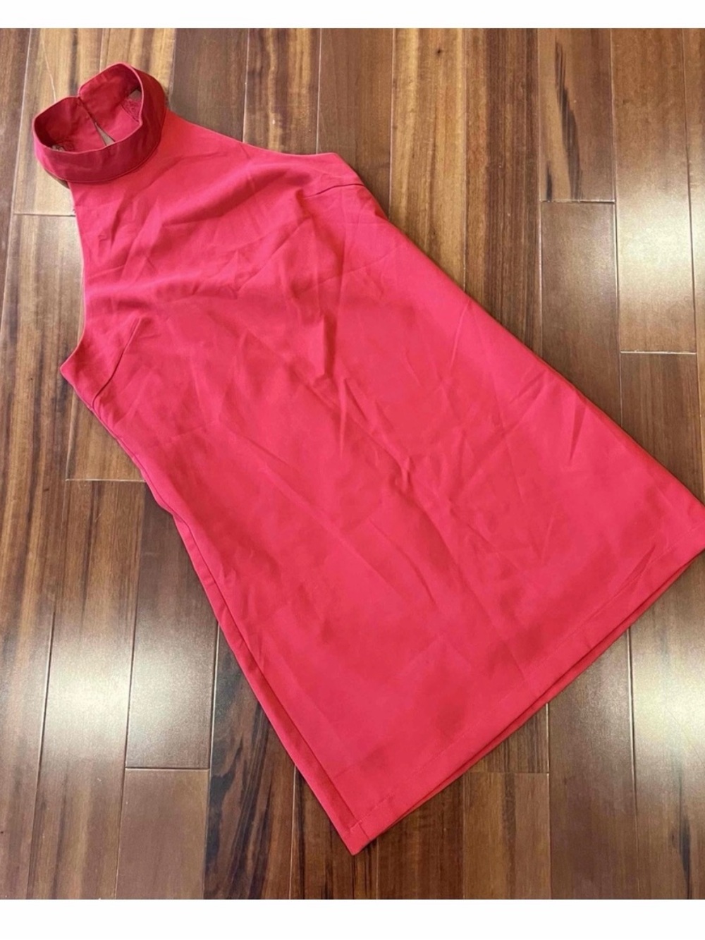 New Lulus Red Dress Sleeveless High Neck Solid Color Back‎ Zipper Size Medium